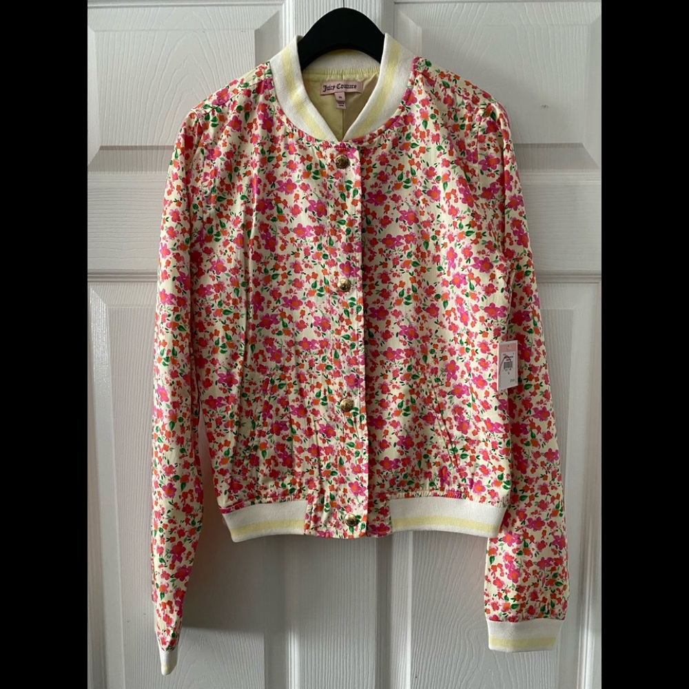 NWT JUICY COUTURE Girls 2 Piece Banana Cream Clark Print Jacket end Skirt